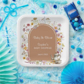 Tee-Party Rustikales Baby in Blütendusche Pappteller (Party)