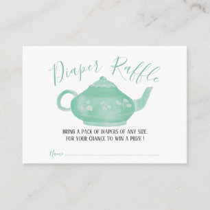 Tee-Party-Shabby Chic Kinderdusche   Diaper Raffle Begleitkarte