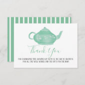 Tee-Party-Shabby Chic Kinderdusche | Vielen Dank Einladung (Vorne/Hinten)