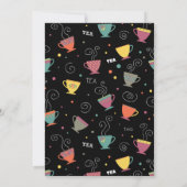 Tee-Party-Tassen Modernes, farbenfrohes Design Einladung (Rückseite)