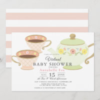 Tee-Party Tea Pot & Cups Virtual Baby Dusche