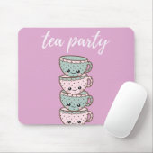 Tee-Party Teacups Pink Mousepad (Mit Mouse)