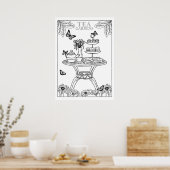 Tee-Party Teatime English Garden DIY Coloring Poster (Küche)
