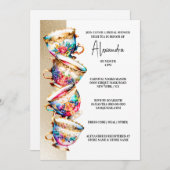 Tee-Party-Teespezialitäten Blumencocktail Blume Ch Einladung (Vorne/Hinten)