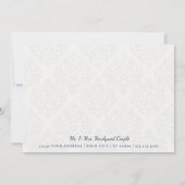 Tee-Party Vielen Dank Navy Blue n White Floral Dankeskarte (Rückseite)