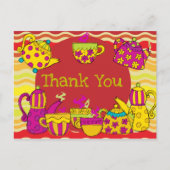 Tee-Party Vielen Dank Postcard Postkarte (Vorderseite)