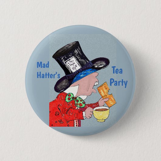 Tee-Party von Mad Hatter und Gebäck Button (Vorderseite)