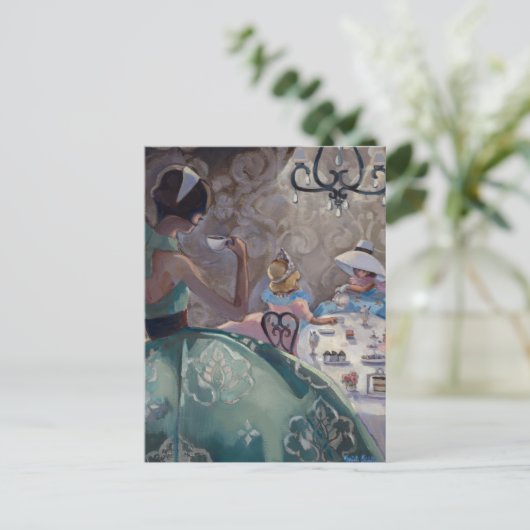 Tee-Party von Trish Biddle Postkarte (Stehend Vorderseite)