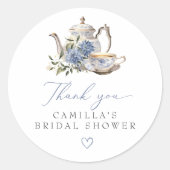 Tee-Party Wasserfarbenes Brautparty Runder Aufkleber (Vorderseite)