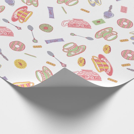 Tee-Party-Wrapping-Papier Geschenkpapier (Ecke)