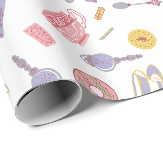 Tee-Party-Wrapping-Papier Geschenkpapier (Rolleneckpunkt)