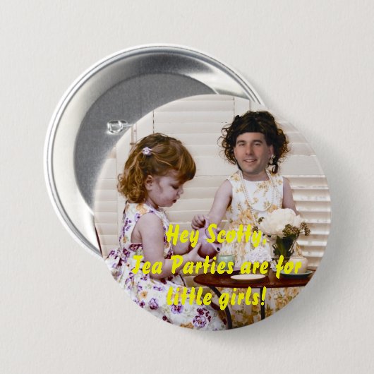 Tee-Partys sind für kleine Mädchen Button (Vorne & Hinten)