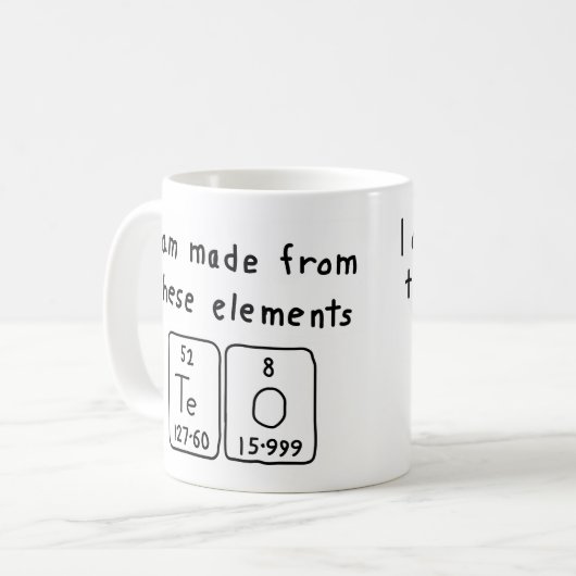Tee-Periodenname Tasse (Vorderseite Links)