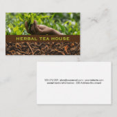 Tee-Pflanze pflücken und Tee-Visitenkarte auspacke Visitenkarte (Vorne/Hinten)