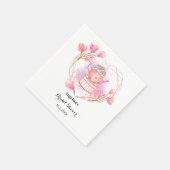 Tee Pot Brautparty Rosa Rose Gold Floral Serviette (Ecke)