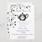 Tee-Pot-Hübsches Brautparty Einladung (Vorne/Hinten)