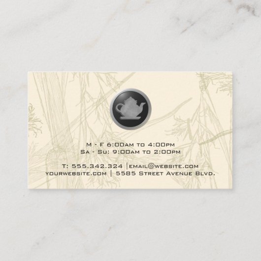 Tee-Pot-Logo | Tea-Blätter Visitenkarte (Rückseite)