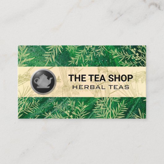 Tee-Pot-Logo | Tea-Blätter Visitenkarte (Vorderseite)