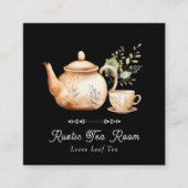 Tee-Pot-Tee-Raum Quadratische Visitenkarte (Vorderseite)