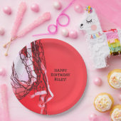 Tee Red Birthday Party Net & Volleyball Pappteller (Party)