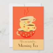 Tee-Retro-Teebecher Party Einladung (Vorderseite)