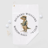 Tee-Rex Dinosaur Benutzerdefinierter Golfer Name u Golfhandtuch (Insitu)