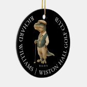 Tee-Rex Dinosaur Benutzerdefinierter Golfer Name u Keramik Ornament (Rechts)