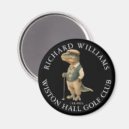 Tee-Rex Dinosaur Custom Golfer Name And Club Magnet