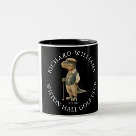 Tee-Rex Dinosaur Custom Golfer Name And Club Zweifarbige Tasse