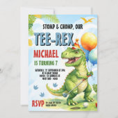 Tee-Rex Golf Dinosaur Mini Golf Birthday Party Einladung (Vorderseite)