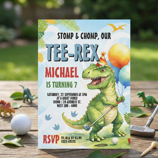 Tee-Rex Golf Dinosaur Mini Golf Birthday Party Einladung