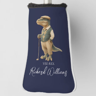Tee-Rex Golfer Dinosaur Unterschrift Name Navy Bla Golf Headcover
