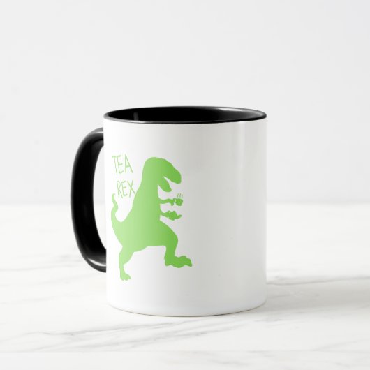 Tee-Rex - Hintergrundfarbe auswählen Tasse (Vorderseite Links)