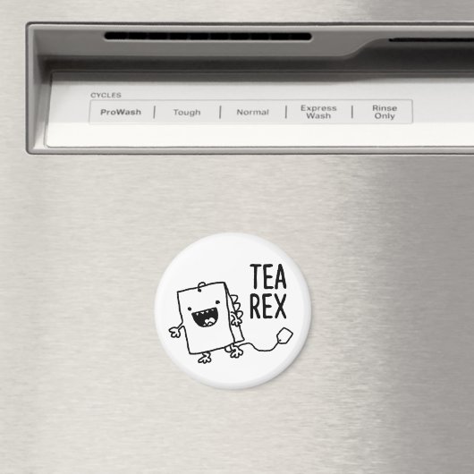 Tee Rex Tea Bag Funny Pun Cartoon Magnet (In Situ (Geschirrspüler))