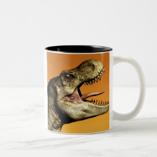 Tee Rex Tyrannosaurus-Dinosaurier-Grün-Dino-Kaffee Zweifarbige Tasse