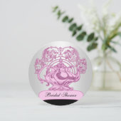 Tee rosa schwarzes Silber Einladung (Stehend Vorderseite)