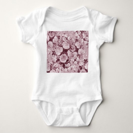 Tee-Rose: Aquarell Bouquet Muster. Baby Strampler (Vorderseite)