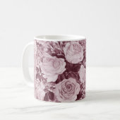 Tee-Rose: Aquarell Bouquet Muster. Kaffeetasse (Vorderseite Links)