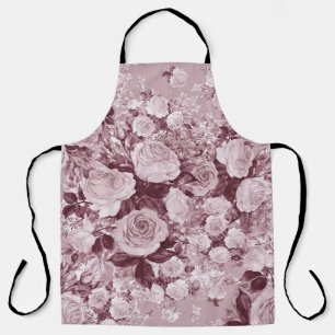 Tee-Rose: Aquarell Bouquet Muster. Schürze