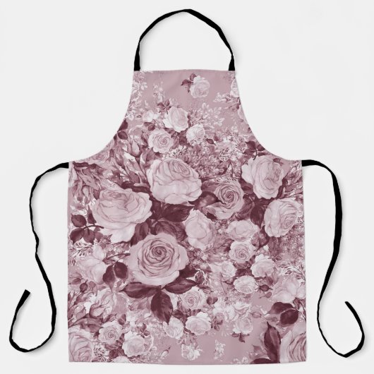 Tee-Rose: Aquarell Bouquet Muster. Schürze (Vorderseite)