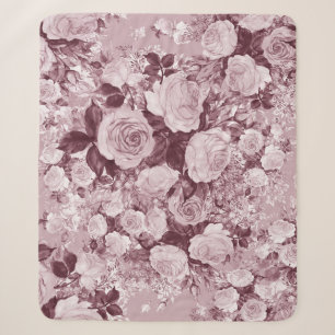 Tee-Rose: Aquarell Bouquet Muster. Sherpadecke