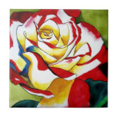 Tee Rose Aquarell Originale Kunst Blume Fliese (Vorderseite)