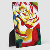Tee Rose Aquarell Originale Kunst Blume Fotoplatte (Seite)