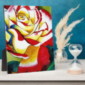 Tee Rose Aquarell Originale Kunst Blume Fotoplatte (Seite)