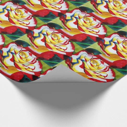 Tee Rose Aquarell Originale Kunst Blume Geschenkpapier (Ecke)