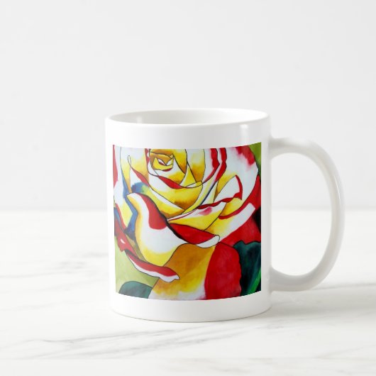 Tee Rose Aquarell Originale Kunst Blume Kaffeetasse (Rechts)