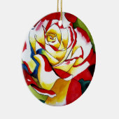 Tee Rose Aquarell Originale Kunst Blume Keramik Ornament (Rechts)