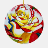 Tee Rose Aquarell Originale Kunst Blume Keramik Ornament (Hinten)