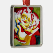 Tee Rose Aquarell Originale Kunst Blume Ornament Aus Metall (Rechts)