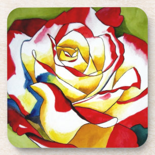 Tee Rose Aquarell Originale Kunst Blume Untersetzer